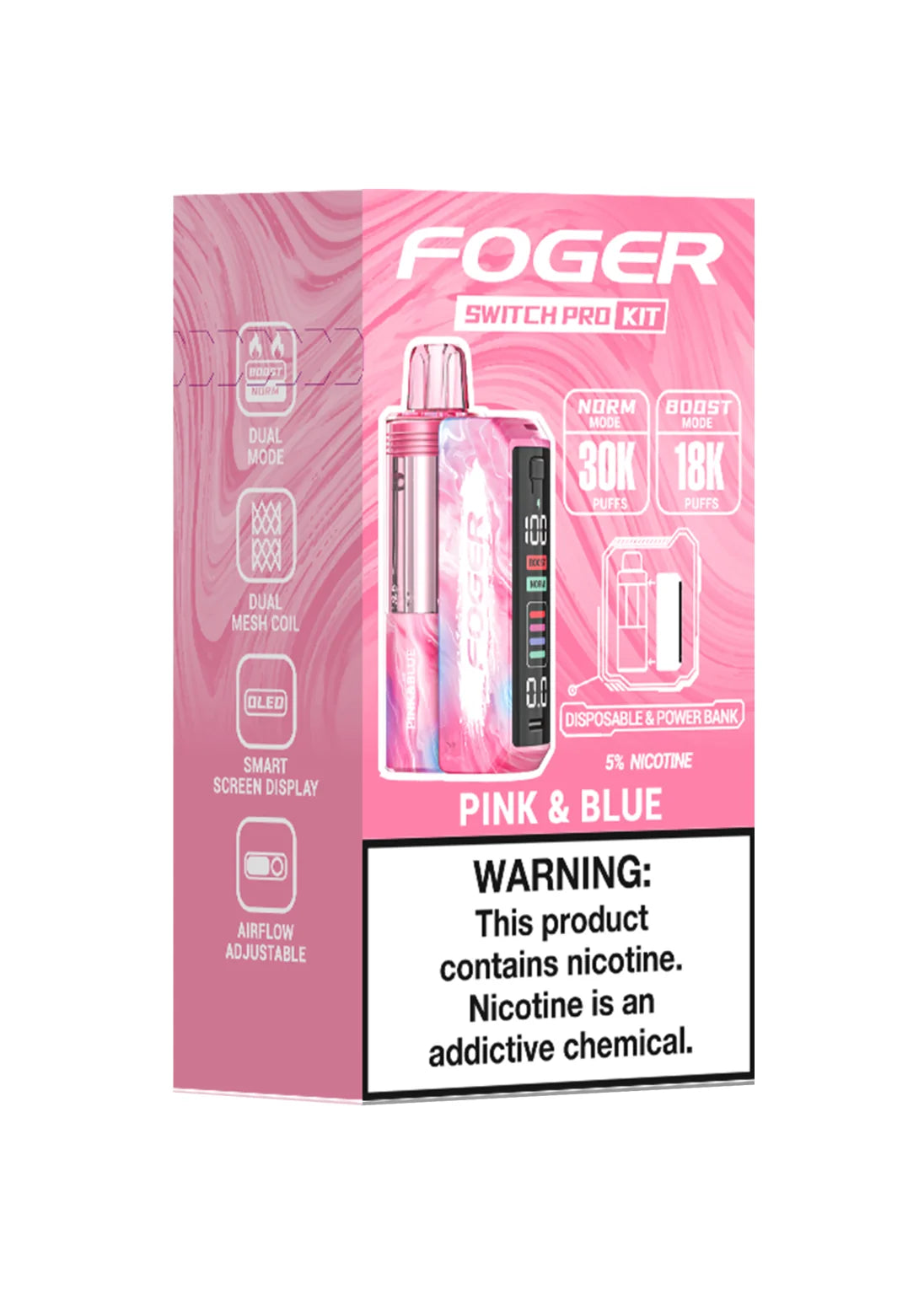 Foger Switch Pro 30K Kit Pink and Blue | GetPop Foger Switch Pro 30K Kit Pink and Blue | GetPop