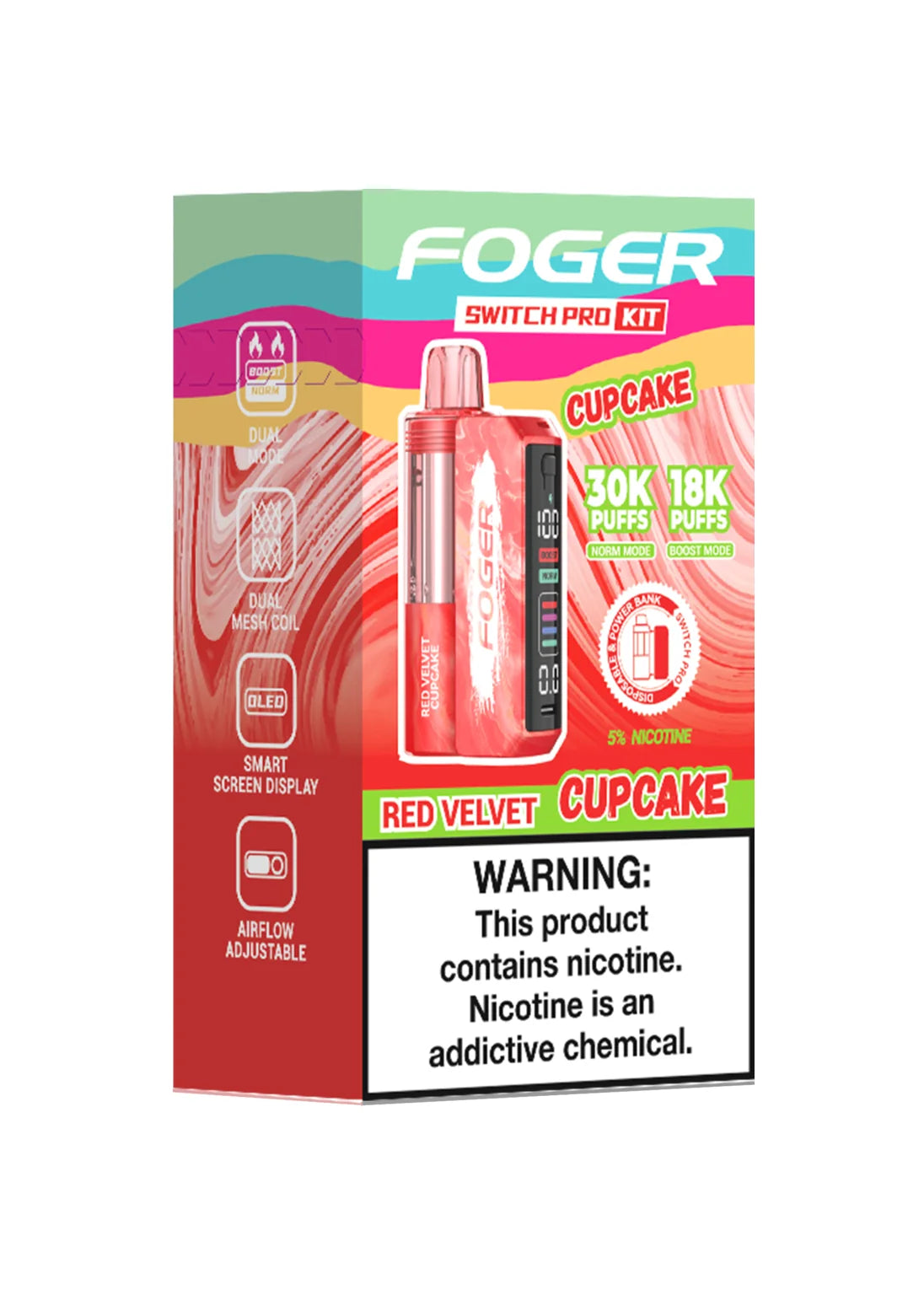 Foger Switch Pro 30K Kit Red Velvet Cupcake | GetPop Foger Switch Pro 30K Kit Red Velvet Cupcake | GetPop