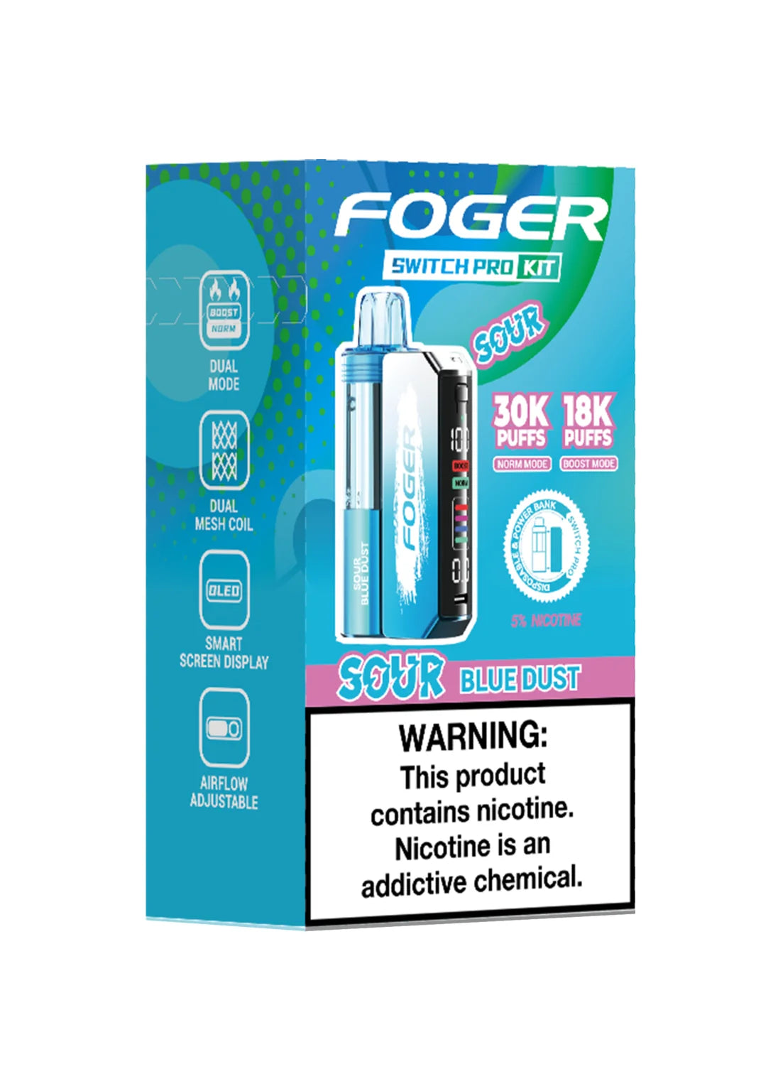 Foger Vape Zero Nicotine Explore White Gummy Foger Pods: 30K Puffs of Fruity Flavor Foger Switch Pro 30K Kit Sour Blue Dust | GetPop Foger Vape Zero Nicotine Explore White Gummy Foger Pods: 30K Puffs of Fruity Flavor Foger Switch Pro 30K Kit Sour Blue Dust | GetPop