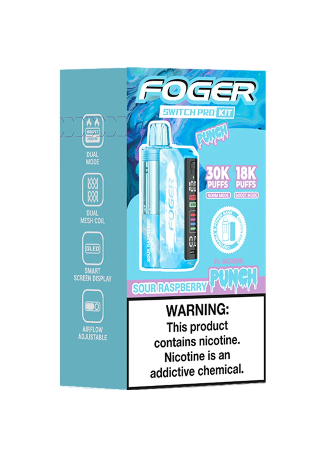 Foger Switch Pro 30K Kit Sour Raspberry Punch | GetPop Foger Switch Pro 30K Kit Sour Raspberry Punch | GetPop