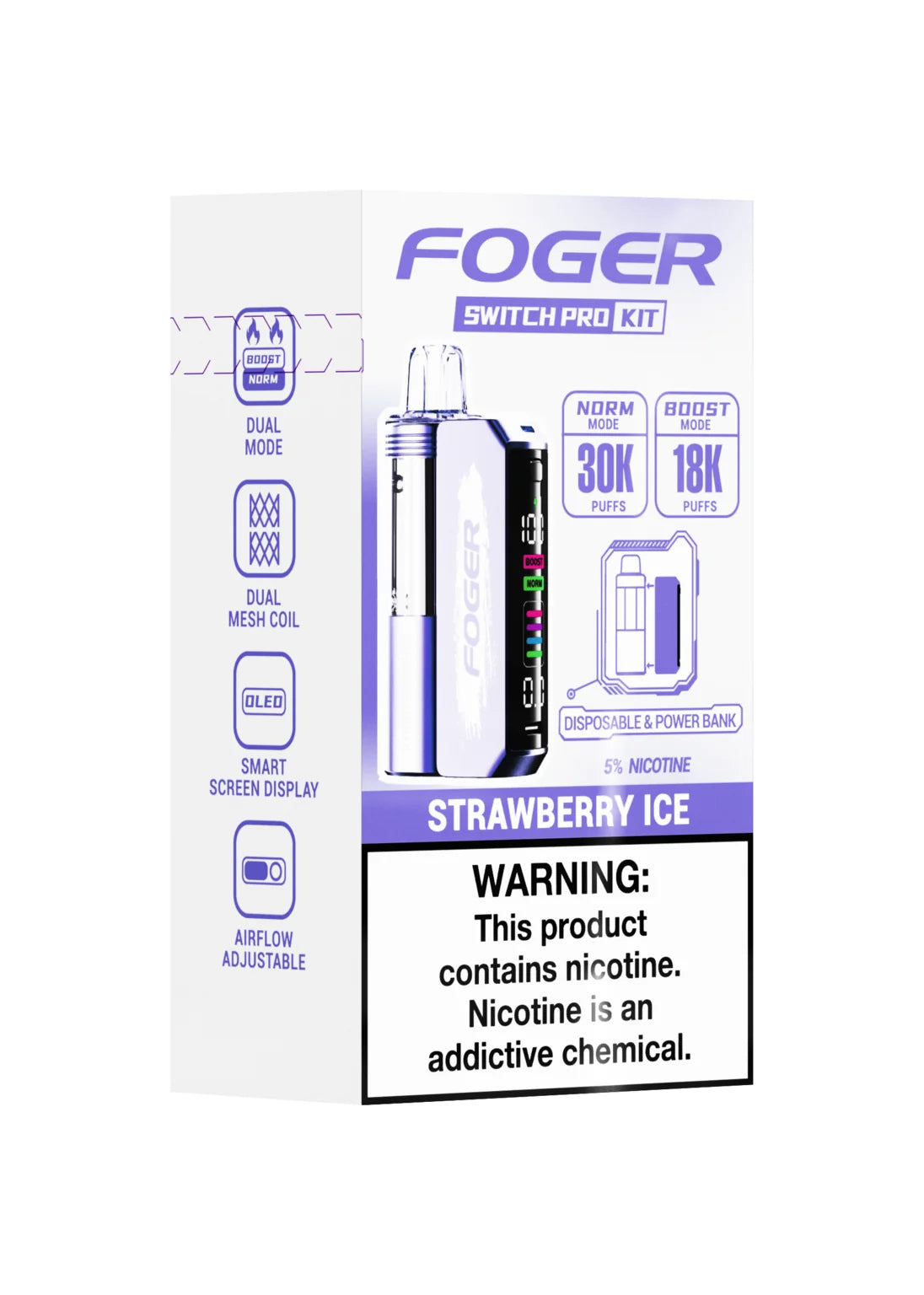 Foger Switch Pro 30K Kit Strawberry Ice | GetPop Foger Switch Pro 30K Kit Strawberry Ice | GetPop