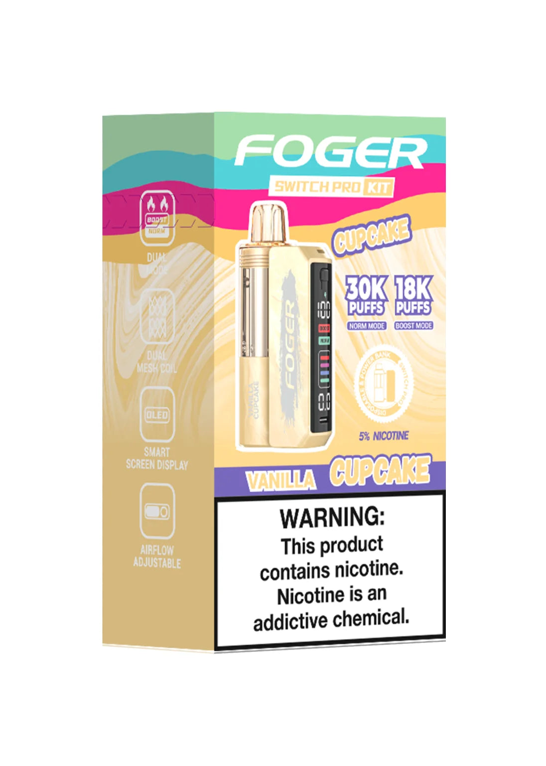 Foger Switch Pro 30K Kit Vanilla Cupcake | GetPop Foger Switch Pro 30K Kit Vanilla Cupcake | GetPop