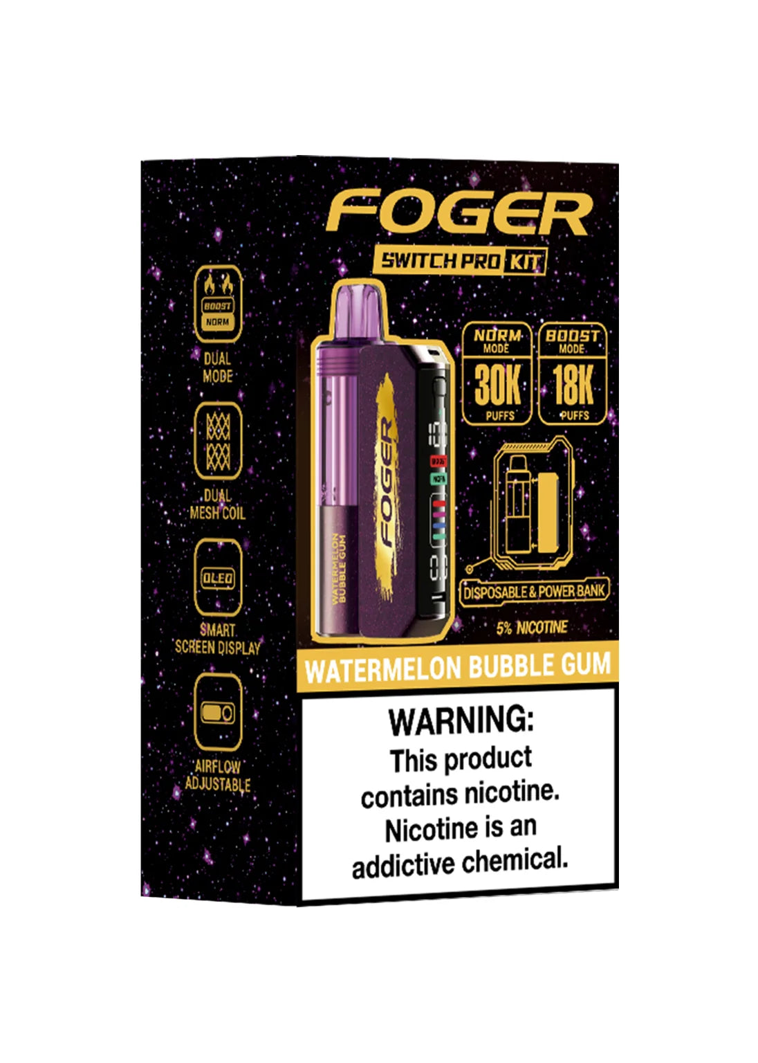 Foger Switch Pro 30K Kit Watermelon Bubble Gum | GetPop Foger Switch Pro 30K Kit Watermelon Bubble Gum | GetPop