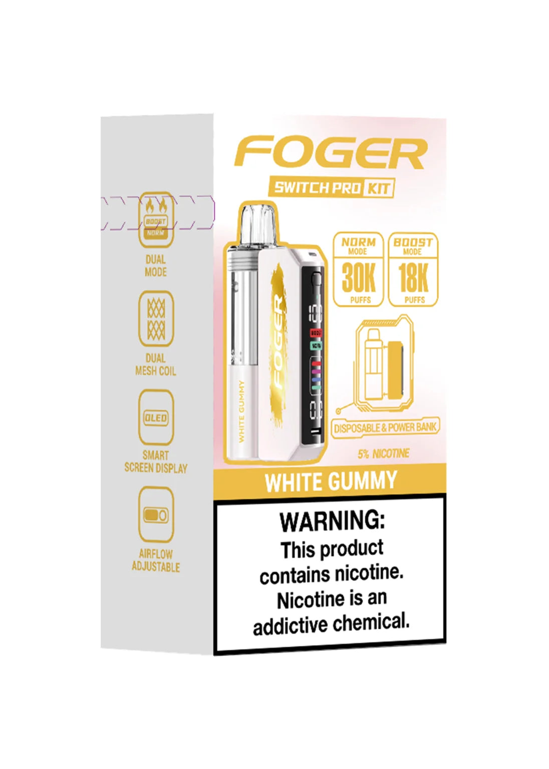 how much is elf bar vape Foger Switch Pro 30K Kit White Gummy