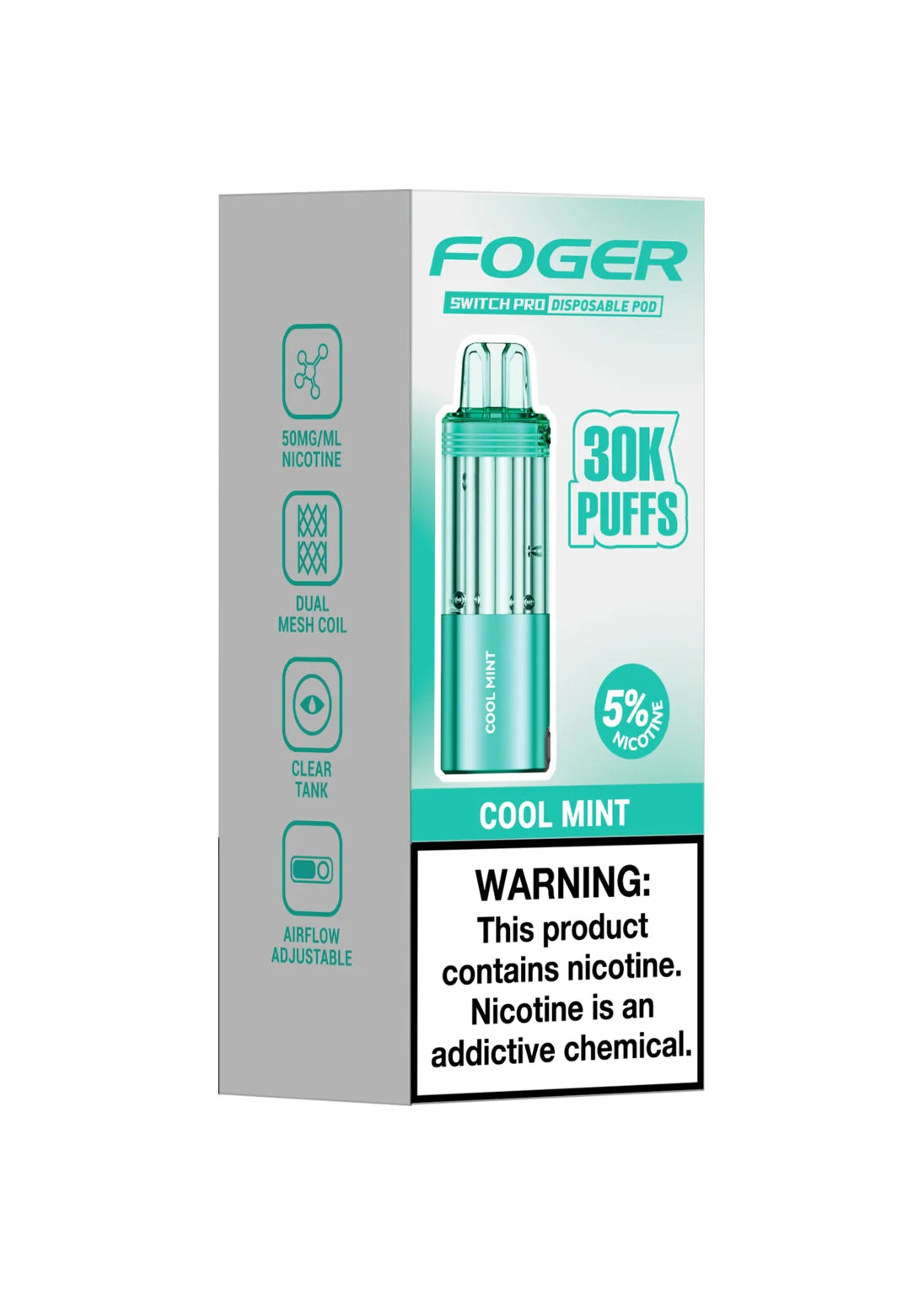 Cool Mint Foger Pod Foger Switch Pro Disposable Vape Pod Cool Mint Foger Pod Foger Switch Pro Disposable Vape Pod