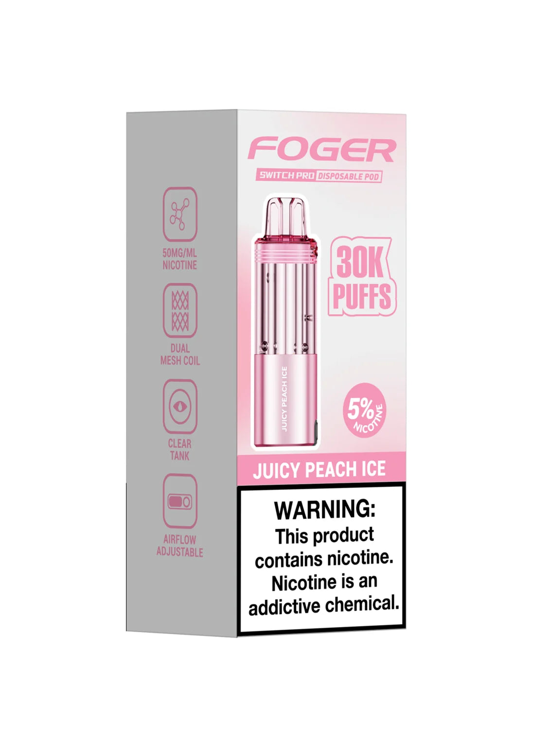 Foger Switch Pro 30K Pod Juicy Peach Ice | GetPop Foger Switch Pro 30K Pod Juicy Peach Ice | GetPop