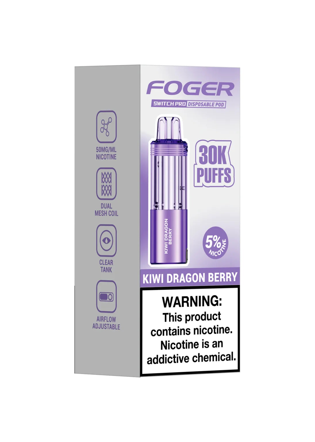 Foger Switch Pro 30K Pod Kiwi Dragon Berry | GetPop Foger Switch Pro 30K Pod Kiwi Dragon Berry | GetPop