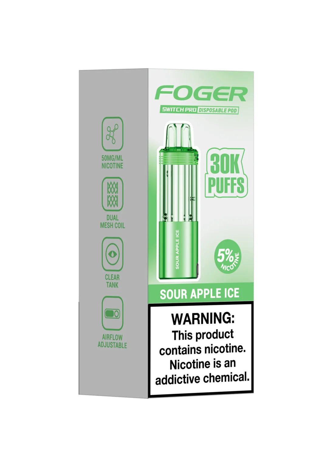 Foger Switch Pro 30K Pod Sour Apple Ice