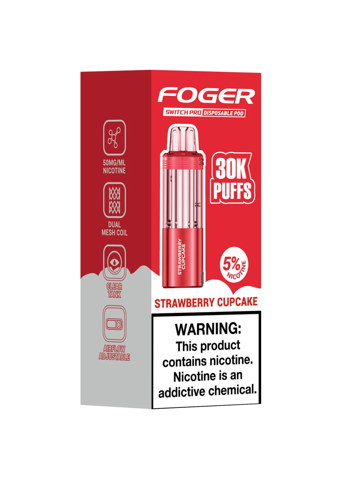 Foger Switch Pro 30K Pod Strawberry Cupcake | GetPop Foger Switch Pro 30K Pod Strawberry Cupcake | GetPop