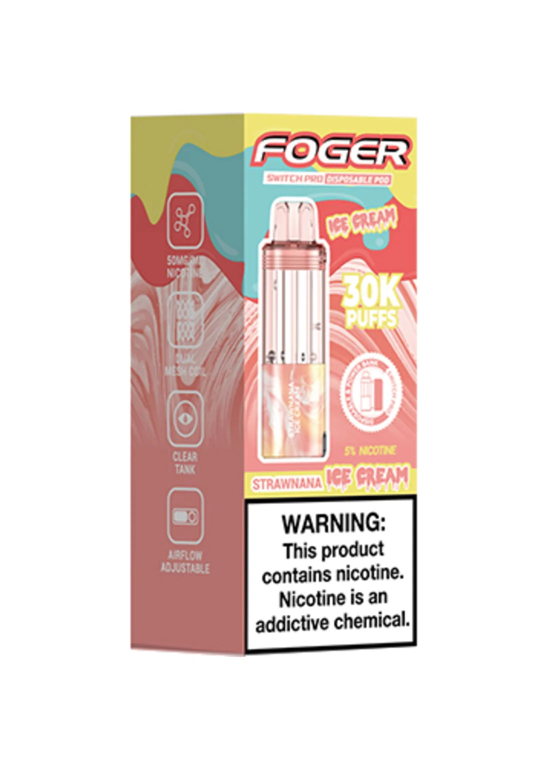 Foger Switch Pro 30K Pod Strawnana Ice Cream