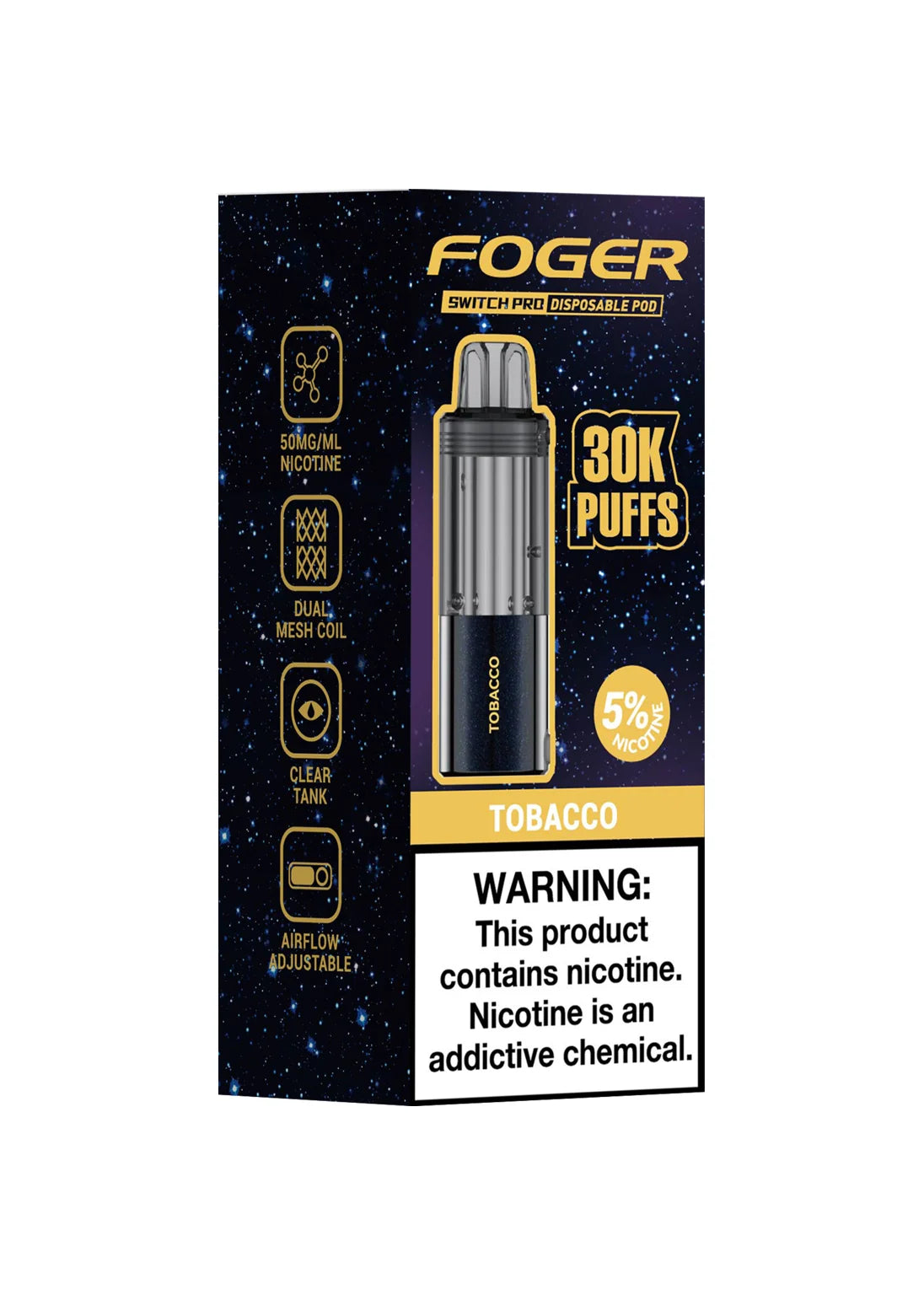 Foger Switch Pro 30K Pod Tobacco | GetPop Foger Switch Pro 30K Pod Tobacco | GetPop