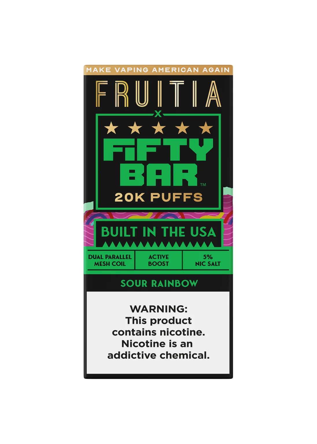 Fruitia x Fifty Bar 20K Sour Rainbow