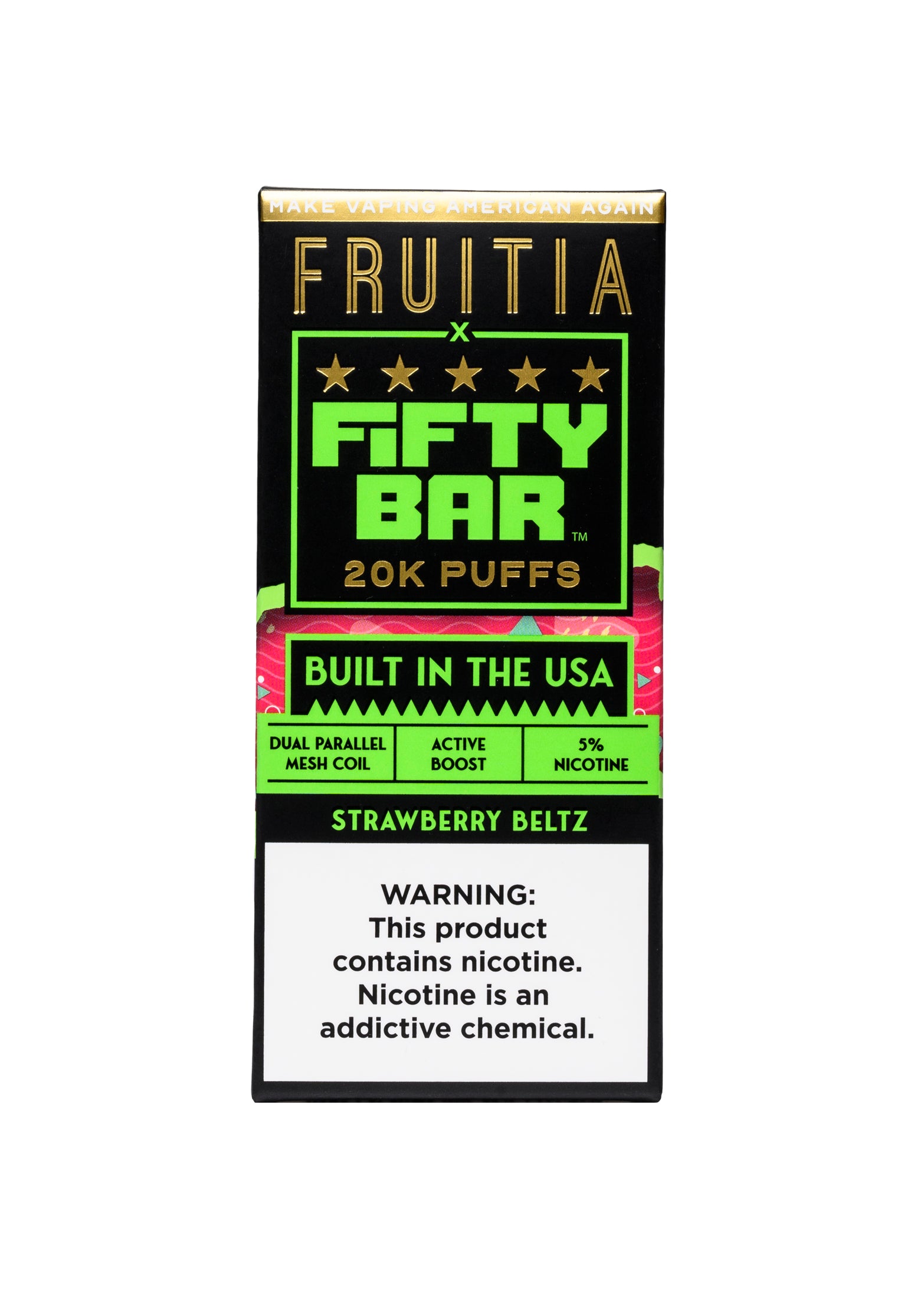 Fruitia x Fifty Bar 20K Strawberry Beltz (Sour Strawberry Gummy