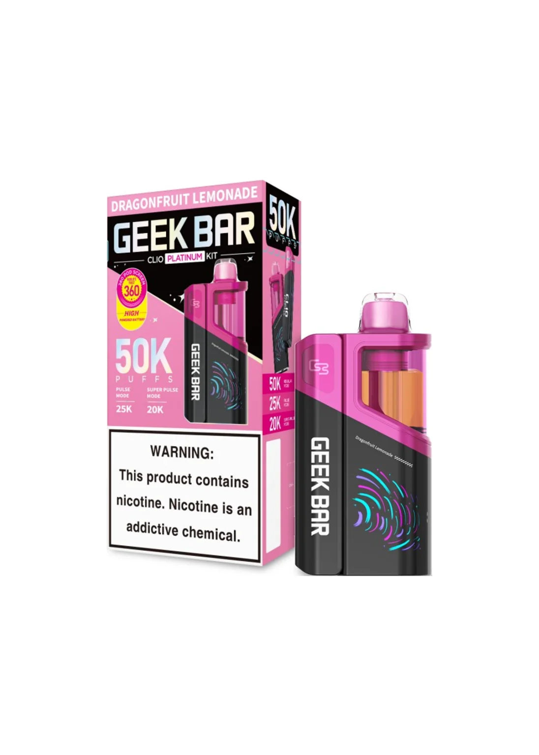 Geek Bar CLIO Platinum 50K Kit Dragonfruit Lemonade