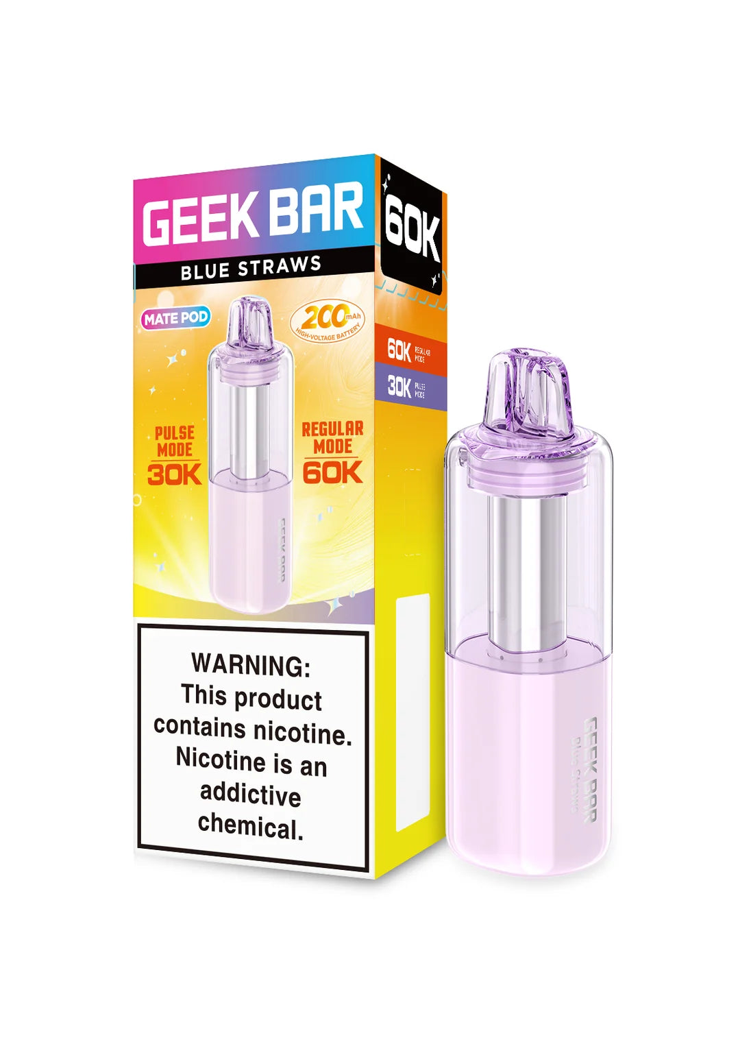 Geek Bar MATE 60K Pod Blue Straws
