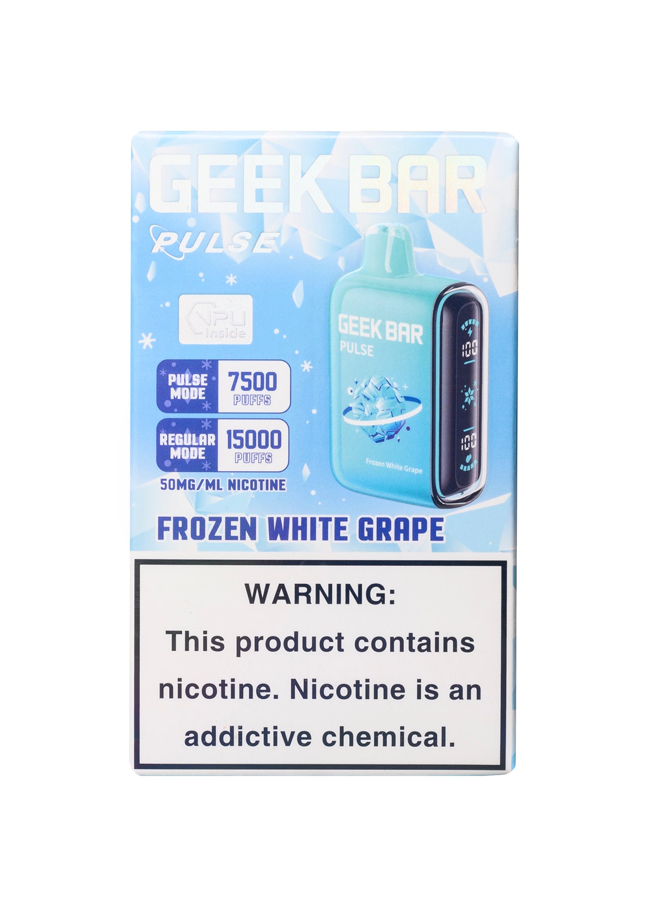 Geek Bar Pulse 15000 Frozen White Grape | GetPop Geek Bar Pulse 15000 Frozen White Grape | GetPop