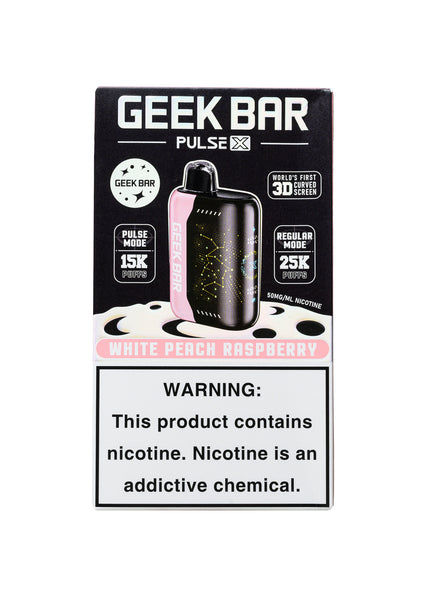 Geek Bar Pulse X 25K White Peach Raspberry | GetPop Geek Bar Pulse X 25K White Peach Raspberry | GetPop