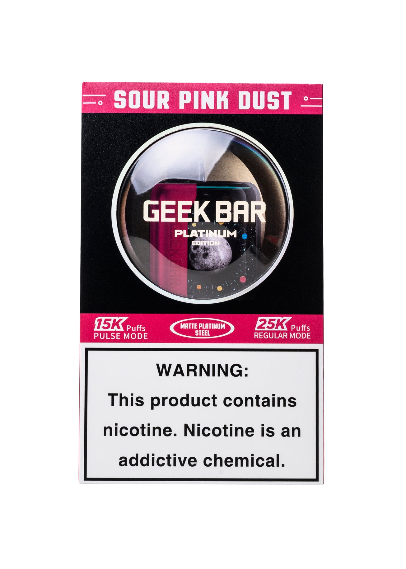 Pink Blue Geek Bar Flavor Geek Bar Pulse X Platinum Edition 25K Sour Pink  Dust