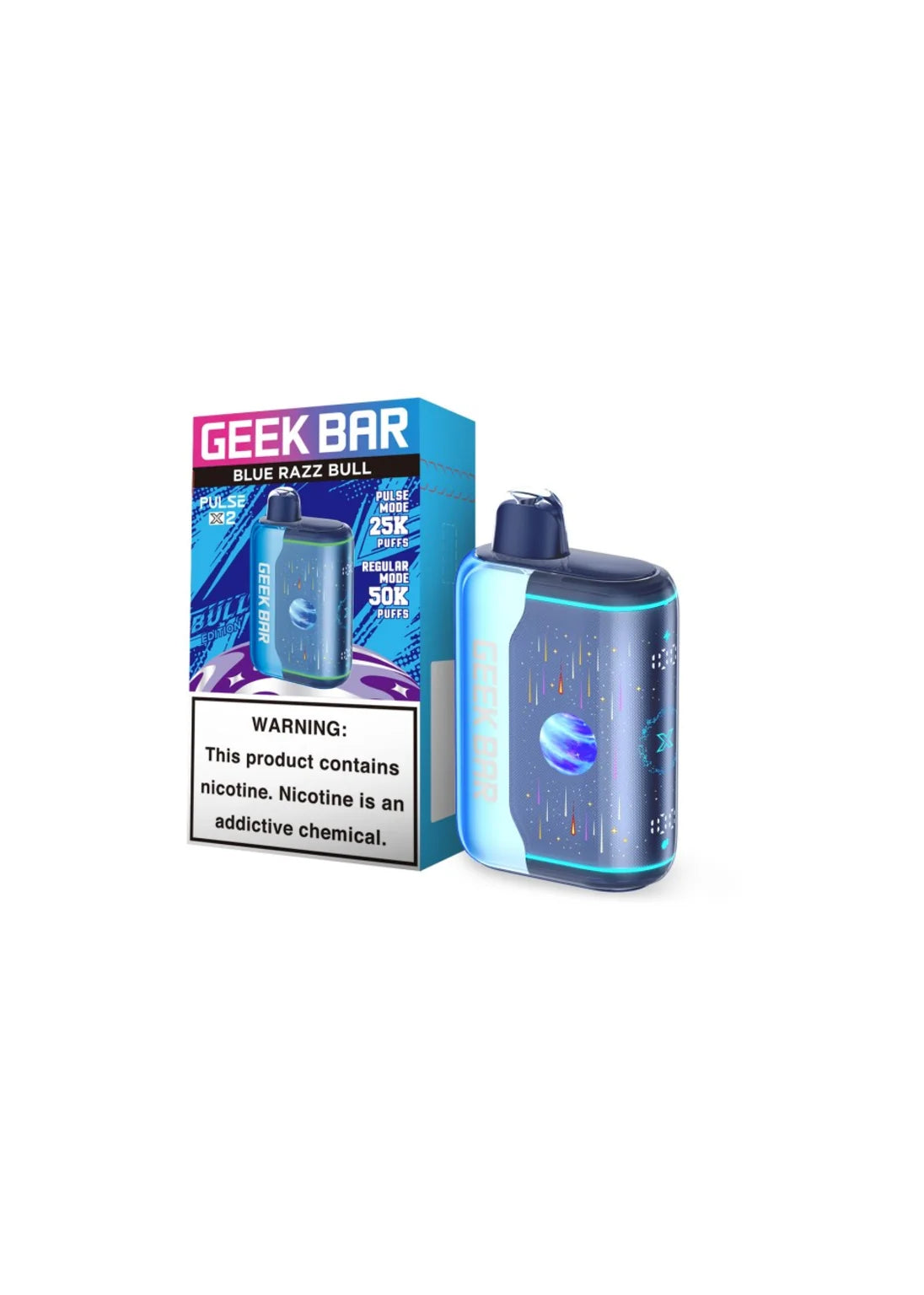 Geek Bar Pulse X2 50K Blue Razz Bull