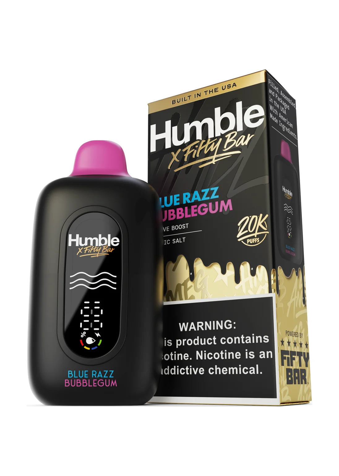 Fifty Bar x Humble 20K Blue Razz Bubblegum