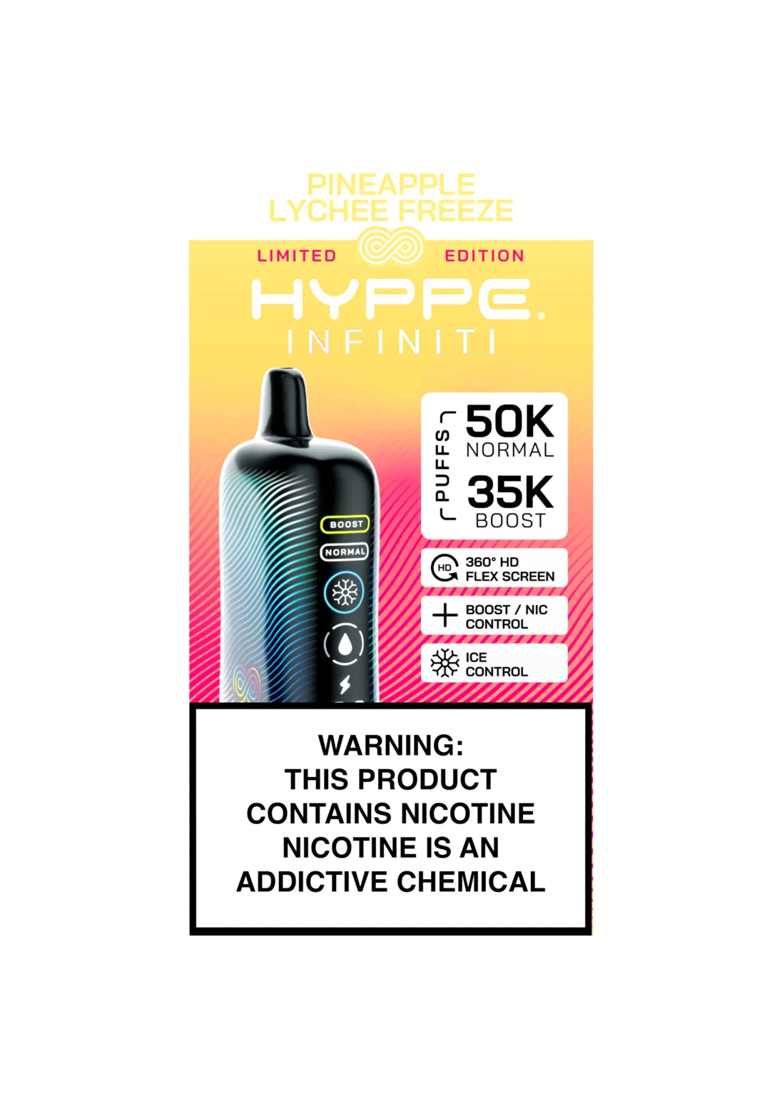 hyppe infiniti 50k puffs disposable vape Hyppe Infiniti 50K Pineapple Lychee Freeze