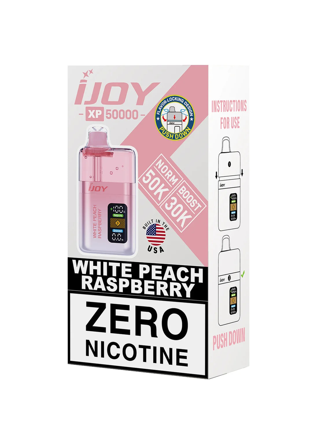 iJoy XP50000 ZERO White Peach Raspberry 0%