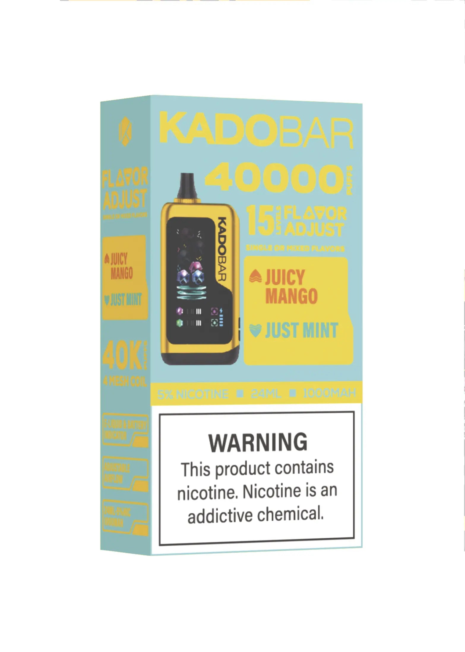 Kado Bar Flavor Adjust 40K Juicy Mango and Just Mint