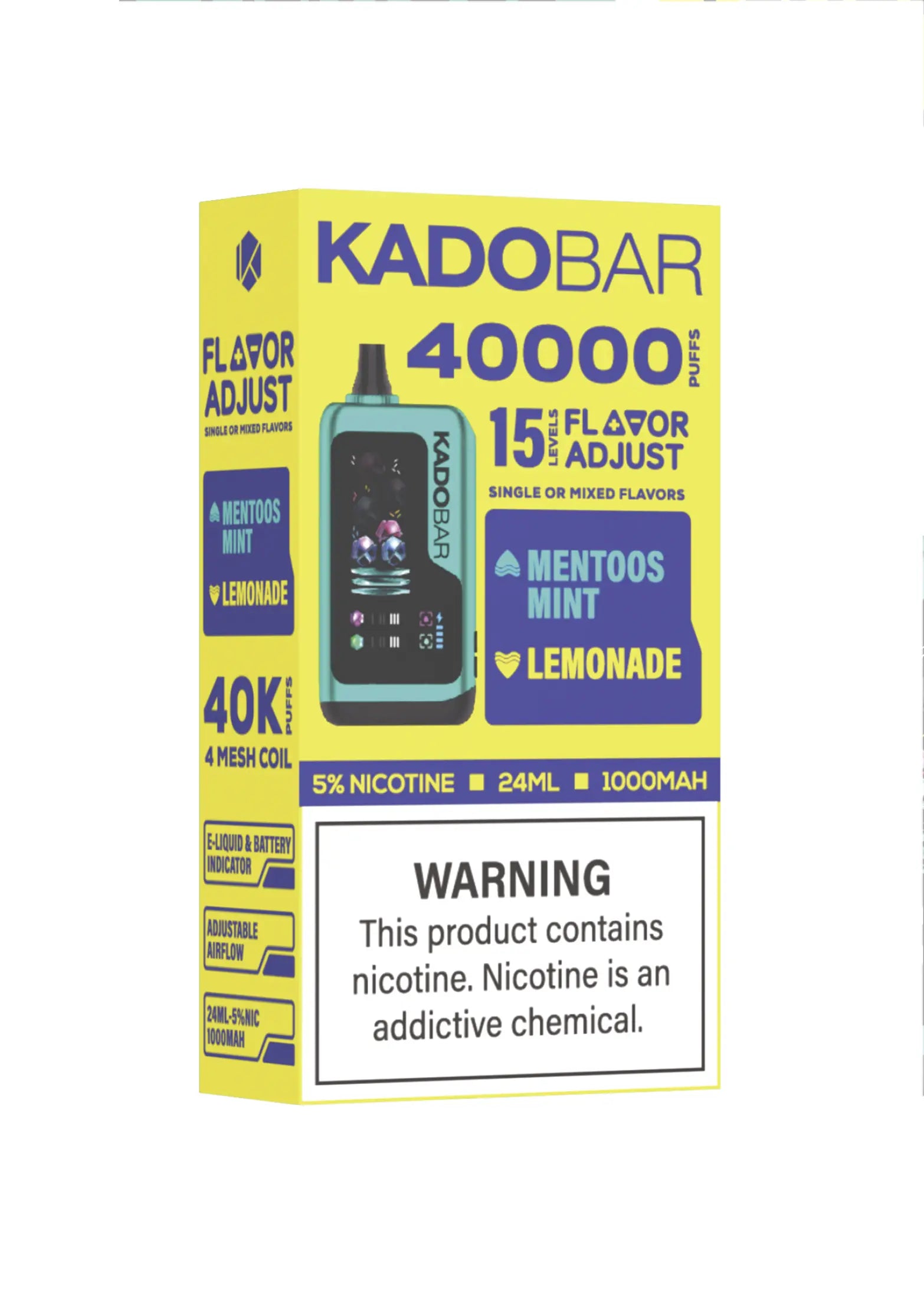 Kado Bar Flavor Adjust 40K Mentoos Mint and Lemonade