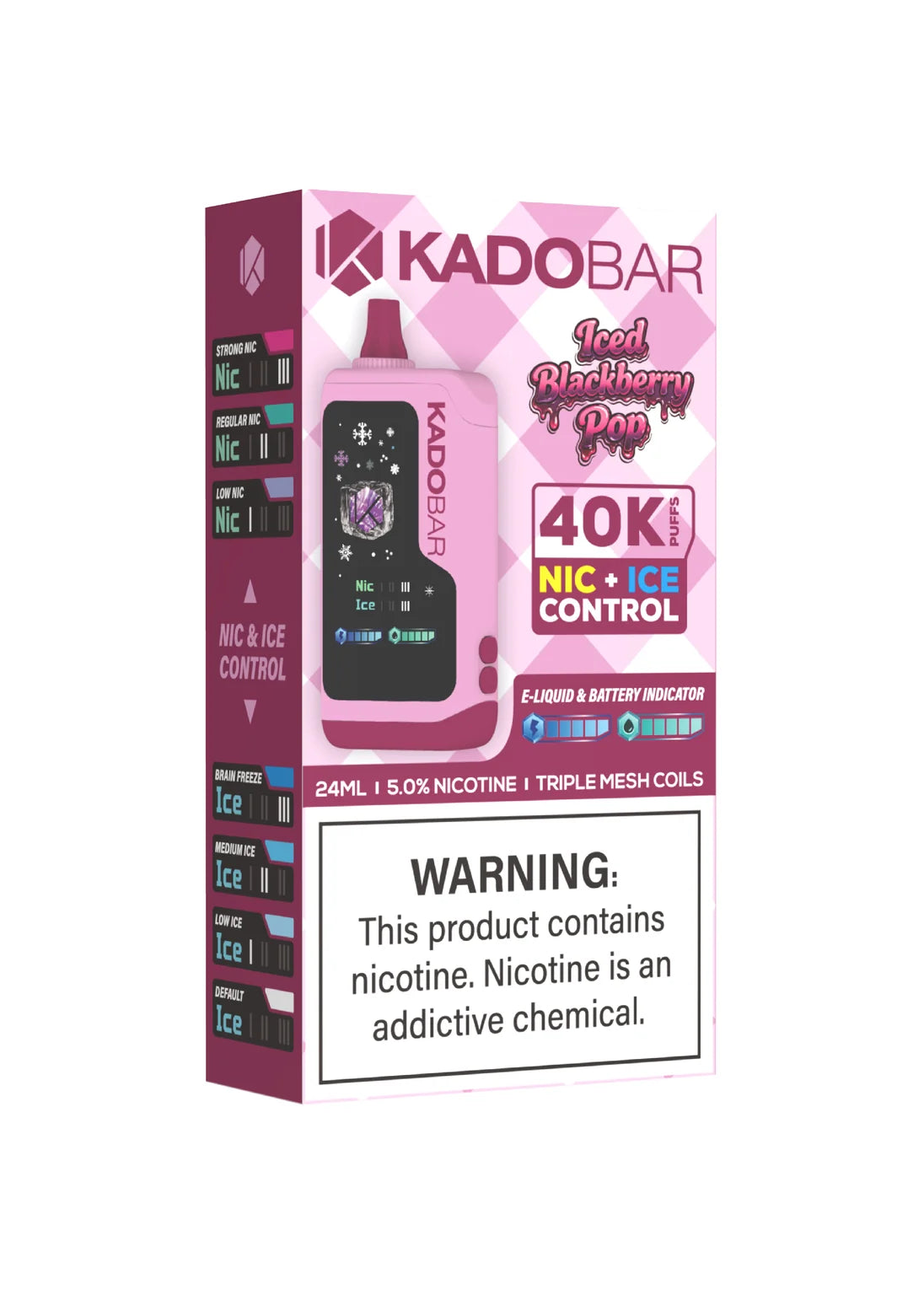 Kado Bar NI40K Ice-Nic Control Iced Blackberry Pop