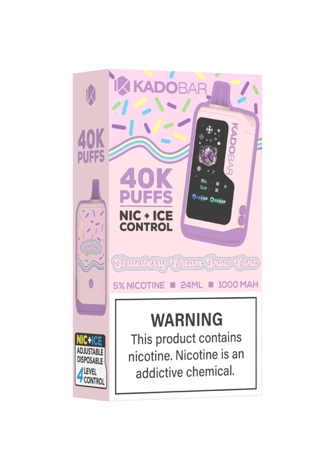 Kado Bar NI40K Ice-Nic Control Strawberry Cream Snow Cone