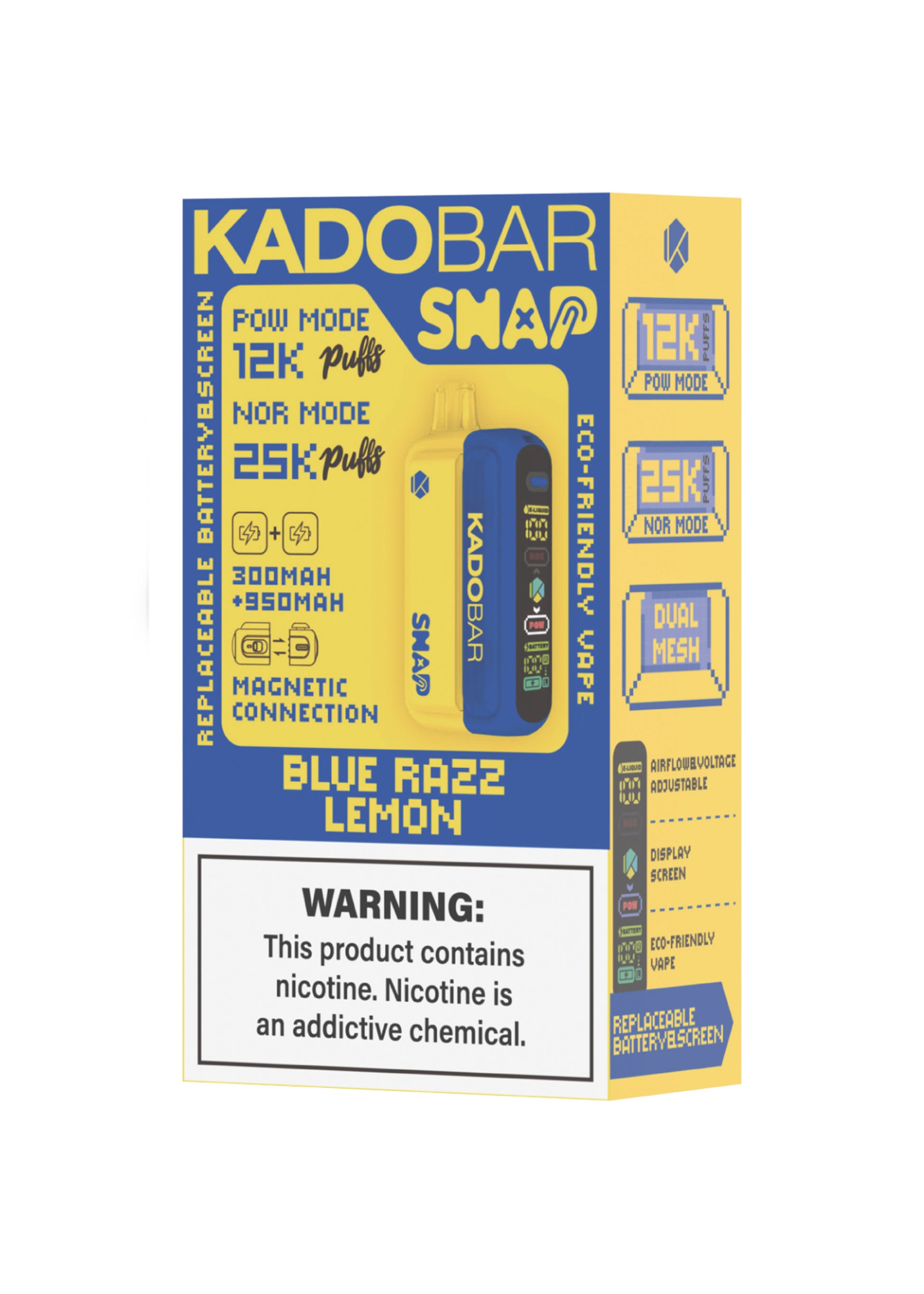 Kado Bar Snap 25K Kit Blue Razz Lemon | GetPop Kado Bar Snap 25K Kit Blue Razz Lemon | GetPop