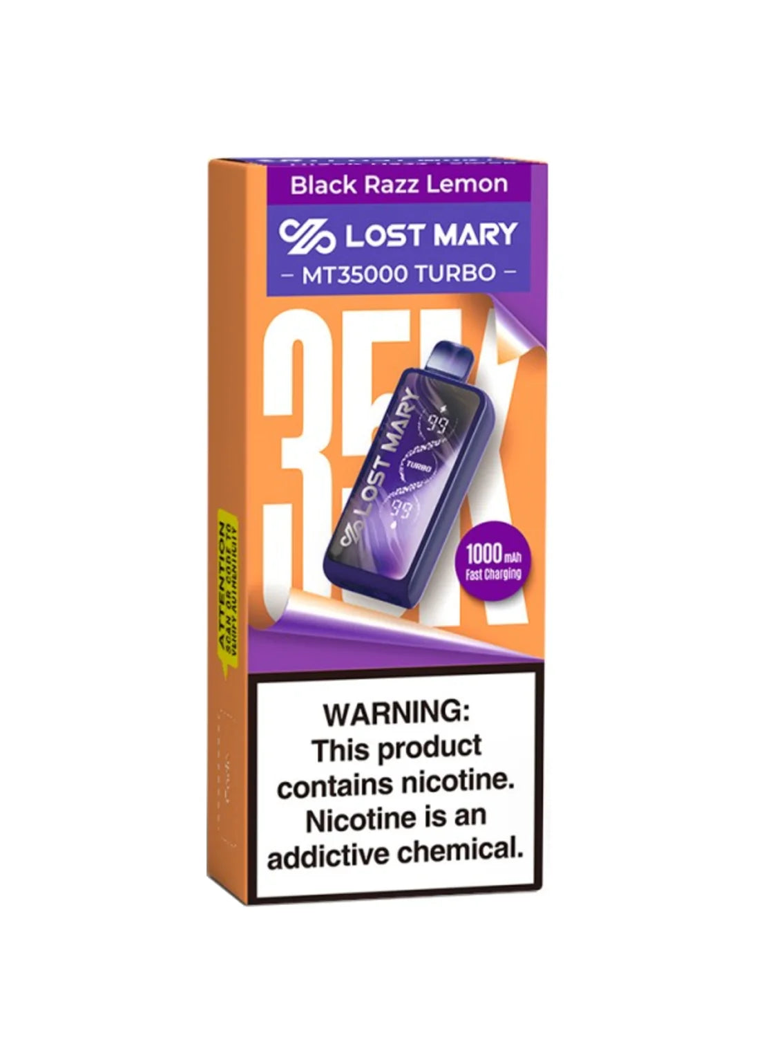 Lost Mary MT35000 Turbo Black Razz Lemon