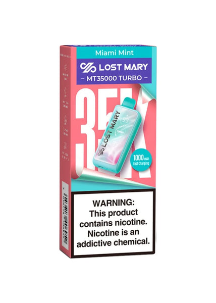 lost mary mt35000 turbo miami mint Miami Mint Lost Mary MT35000 Turbo Disposable Vape main image 1