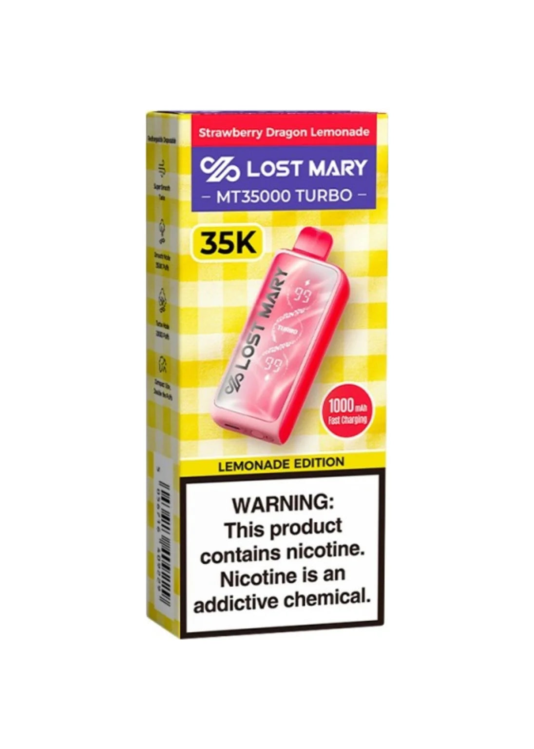 Lost Mary MT35000 Turbo Strawberry Dragon Lemonade