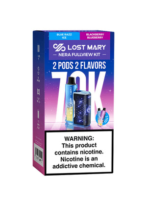 Lost Mary Nera Fullview 70K Kit Blue Razz Ice and Blackberry Blueberry