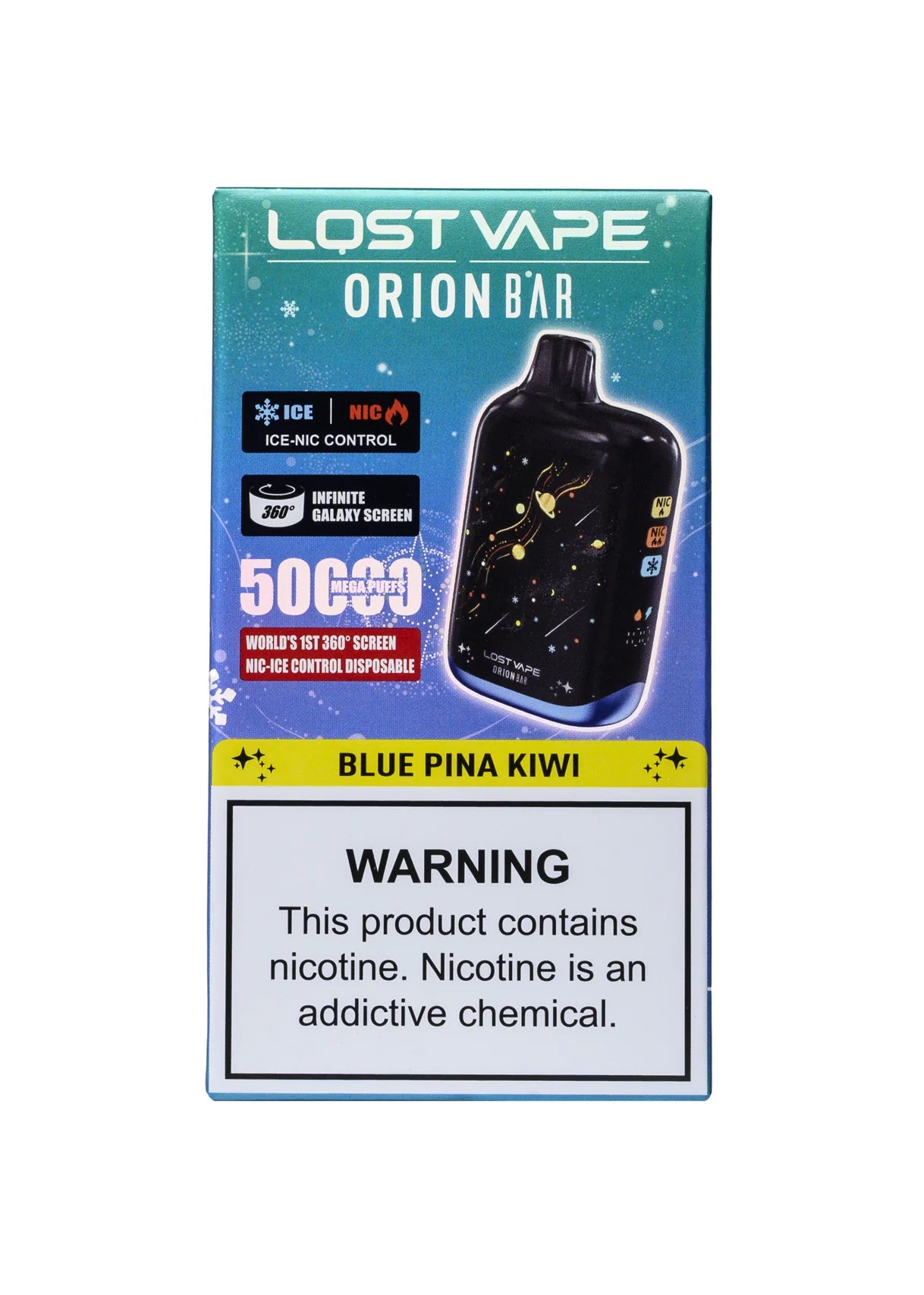 Lost Vape Orion Bar 50K Blue Pina Kiwi product packaging