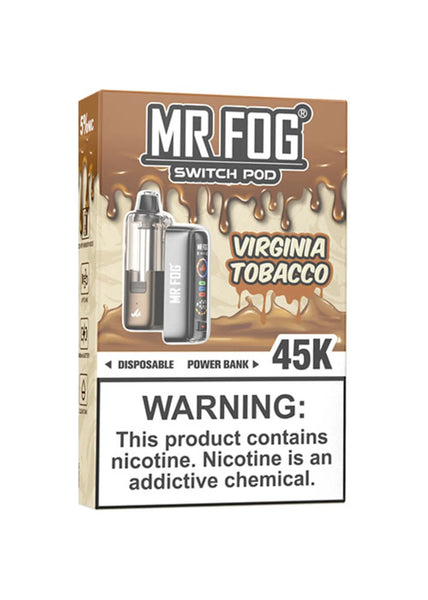 Mr Fog Switch Pod 45K Kit Virginia Tobacco | GetPop Mr Fog Switch Pod 45K Kit Virginia Tobacco | GetPop
