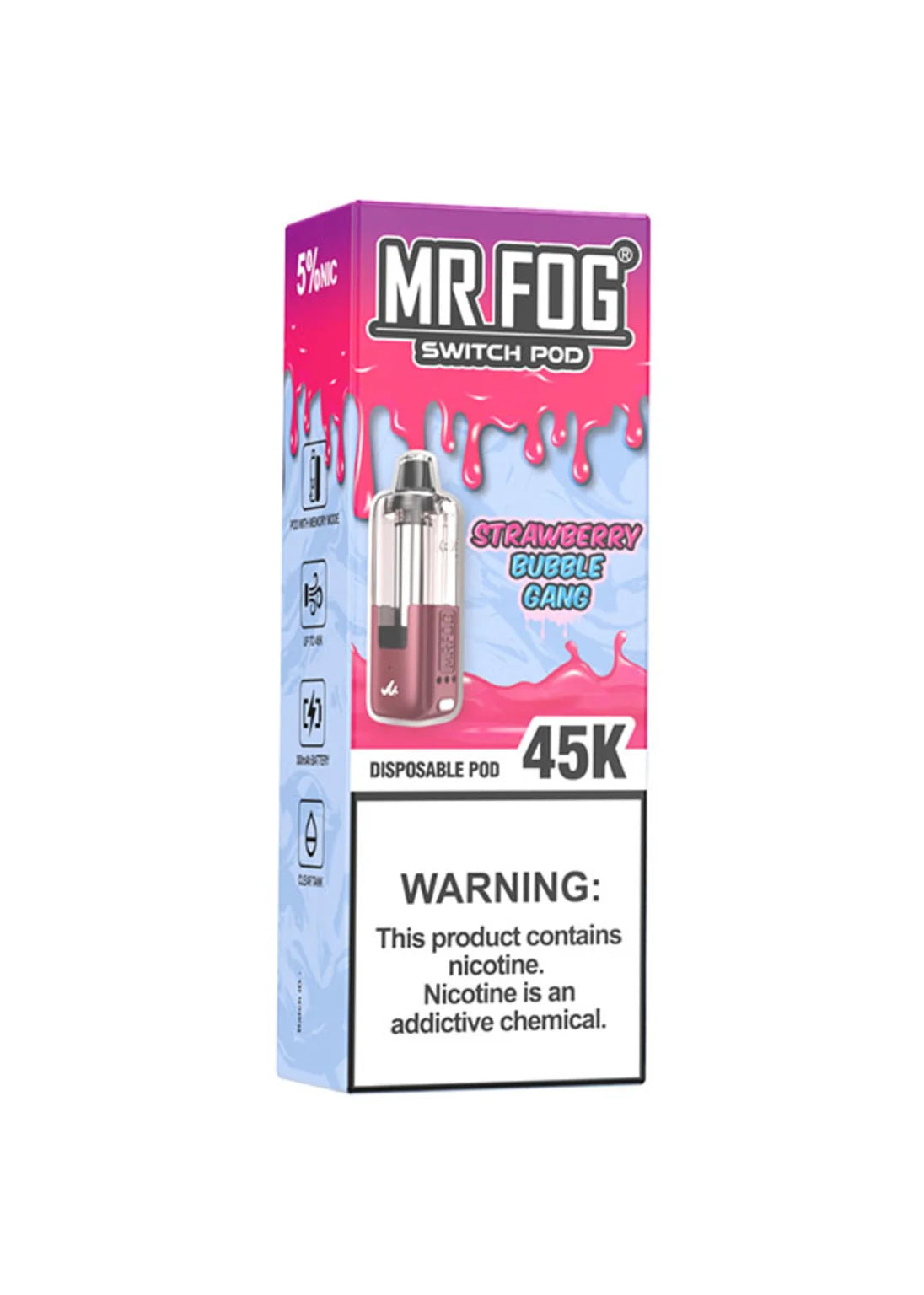 Mr Fog Switch Pod 45K Pod Strawberry Bubble Gang