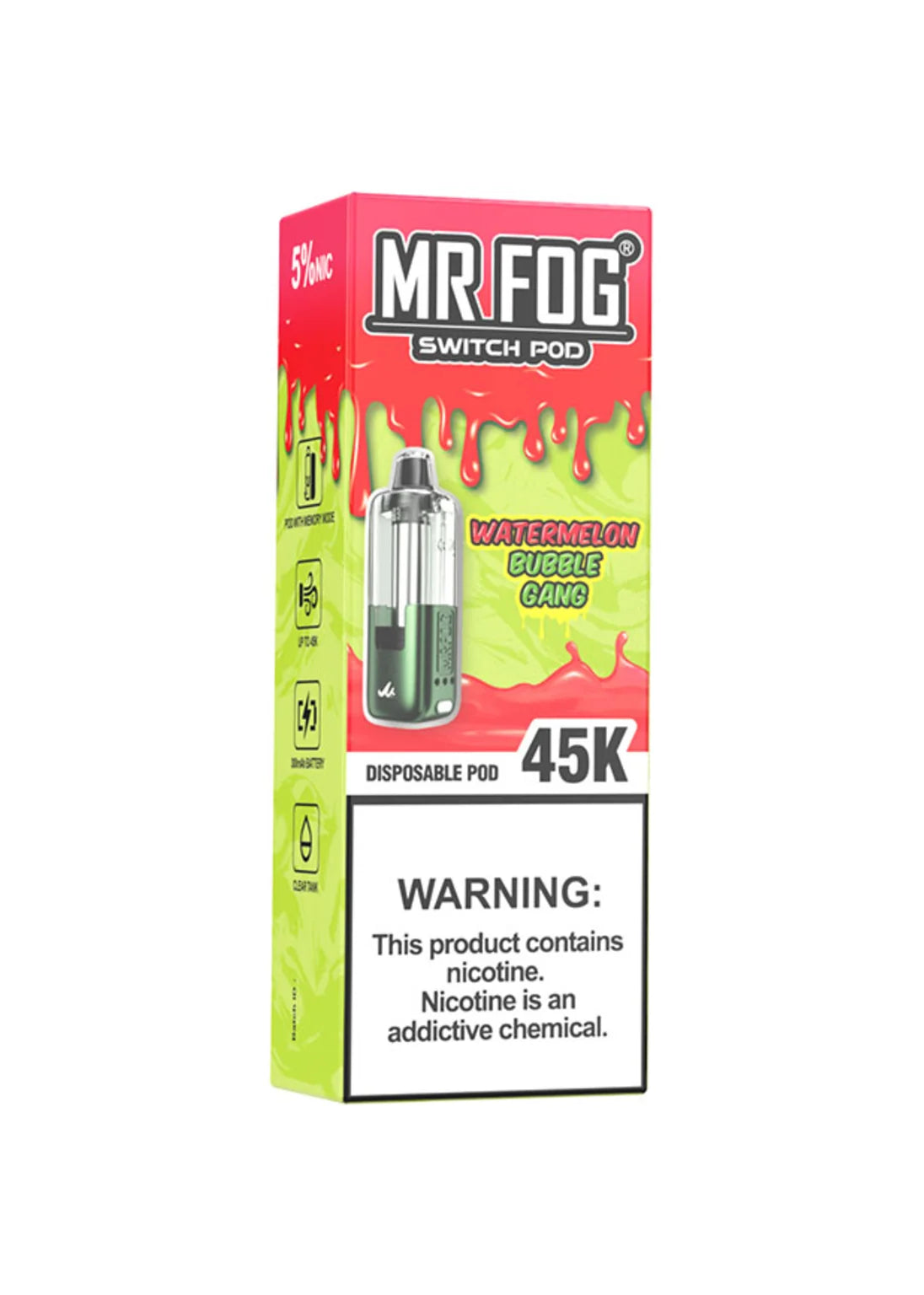 Mr Fog Switch Pod 45K Pod - Disposable Vapes | GetPop Mr Fog Switch Pod 45K Pod - Disposable Vapes | GetPop