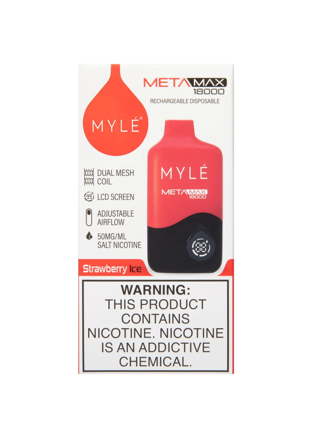 MYLE Meta Max 18K Strawberry Ice | GetPop MYLE Meta Max 18K Strawberry Ice | GetPop