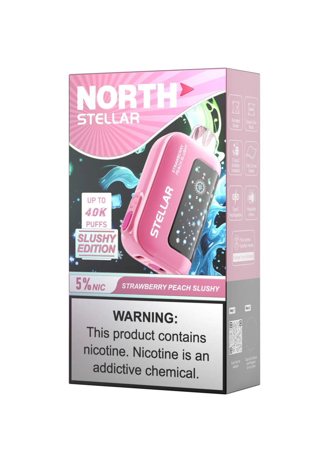 North Stellar 40K Strawberry Peach Slushy