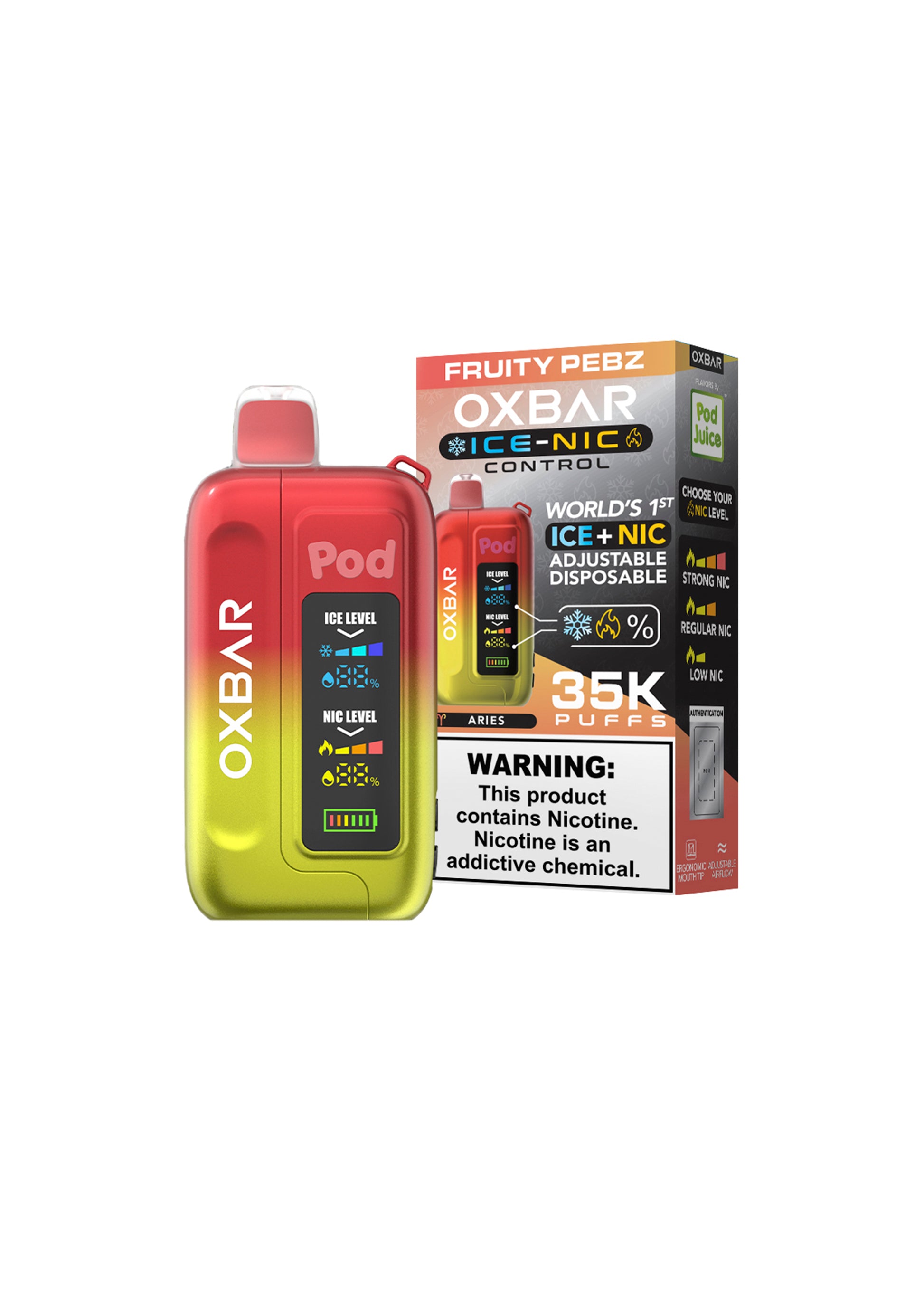 Oxbar x Pod Juice Ice-Nic Control 35K Fruity Pebz (Aries)