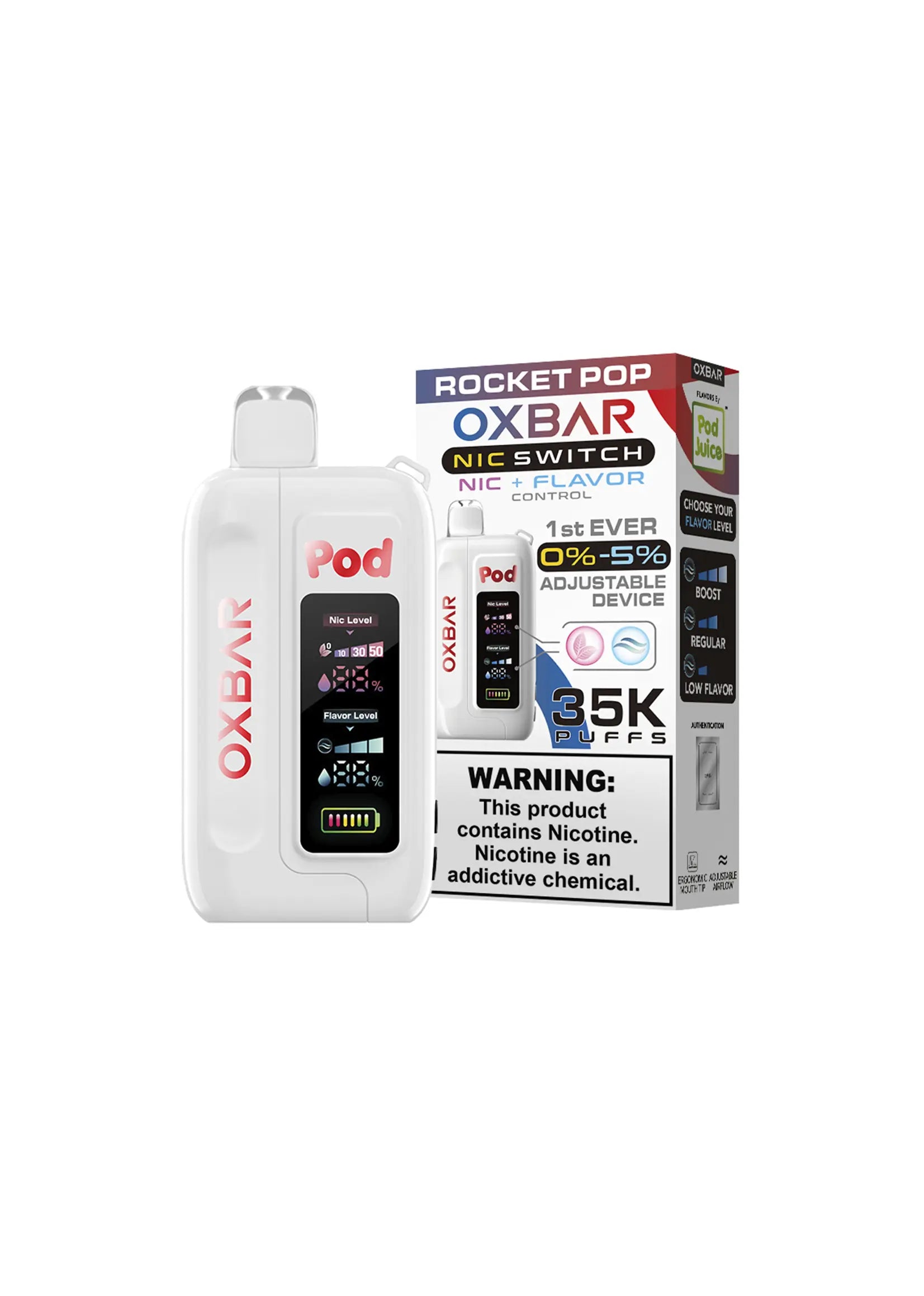 Oxbar x Pod Juice Nic Switch 35K Rocket Pop