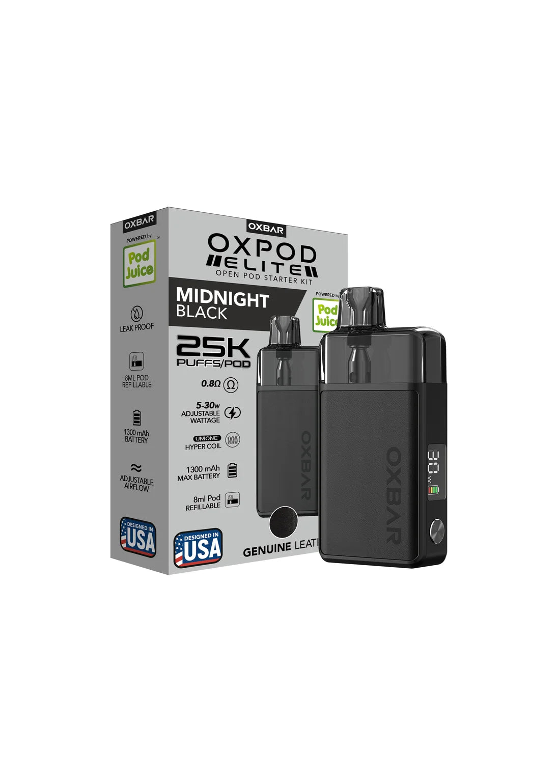 Oxbar x Pod Juice Oxpod Elite Pod Kit Midnight Black