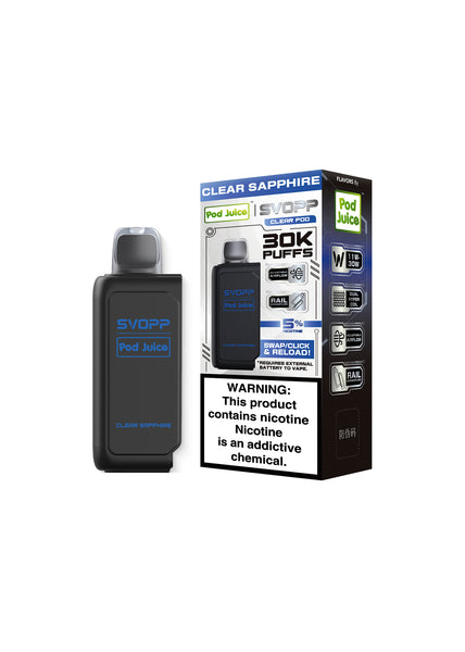 Pod Juice SVOPP 30K Flavor Pod Clear Sapphire | GetPop Pod Juice SVOPP 30K Flavor Pod Clear Sapphire | GetPop
