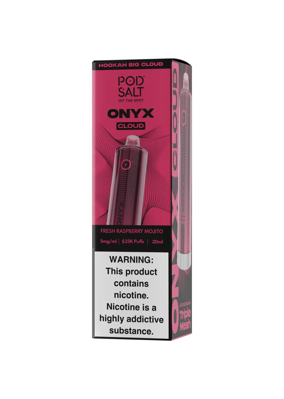 Pod Salt Onyx Cloud 25K Fresh Raspberry Mojito product packaging
