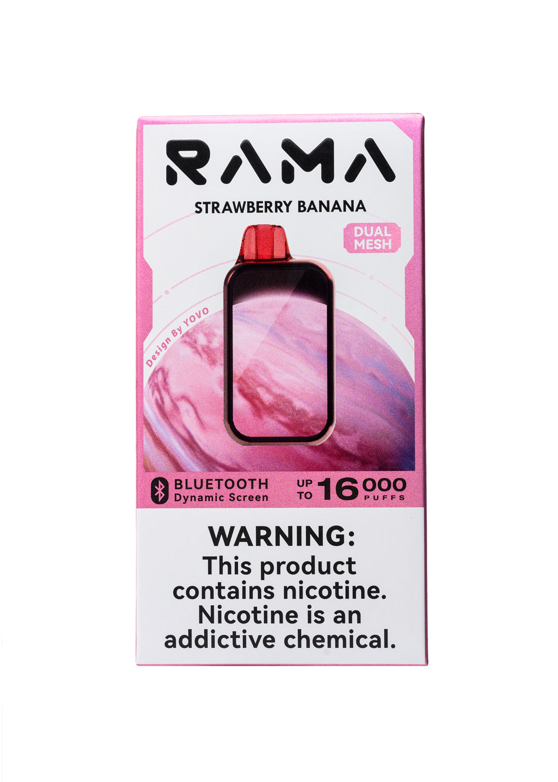 rama by yovo 16000 puffs bluetooth disposable vape Rama 16000 Strawberry Banana