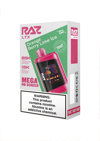 RAZ LTX 25K Orange Berry Lime Ice | GetPop RAZ LTX 25K Orange Berry Lime Ice | GetPop