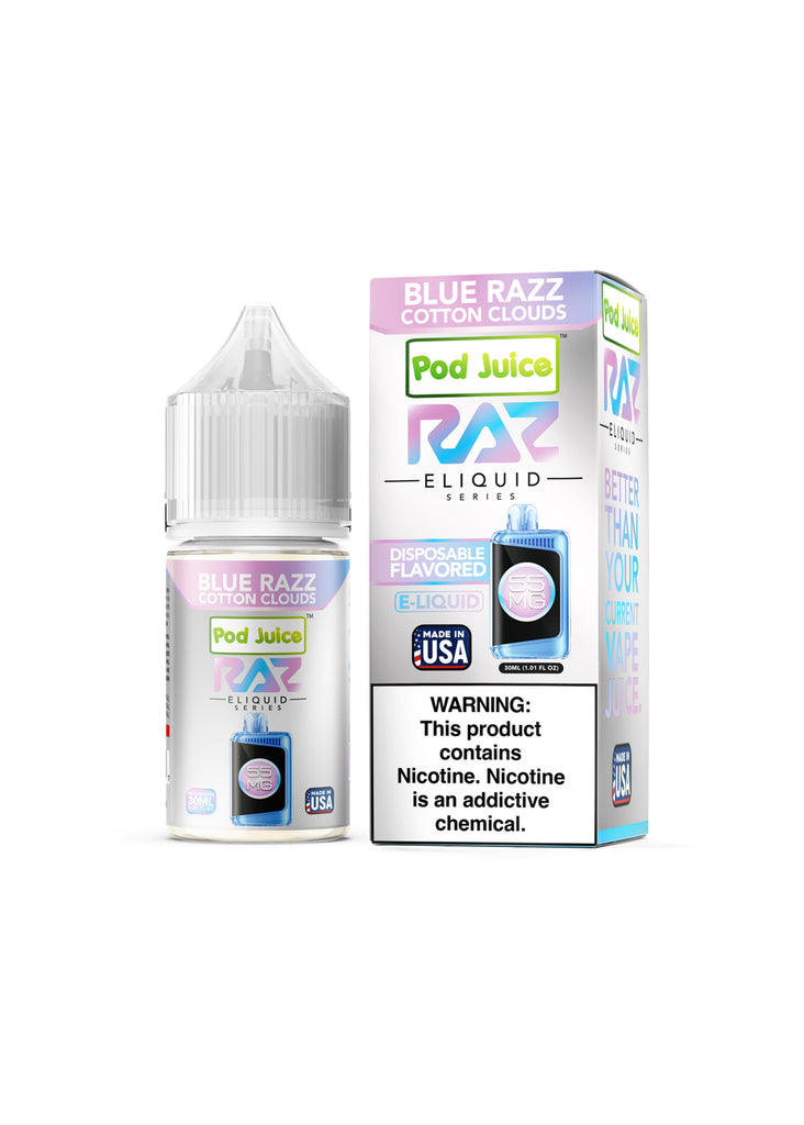 RAZ x Pod Juice Salt Blue Razz Cotton Clouds