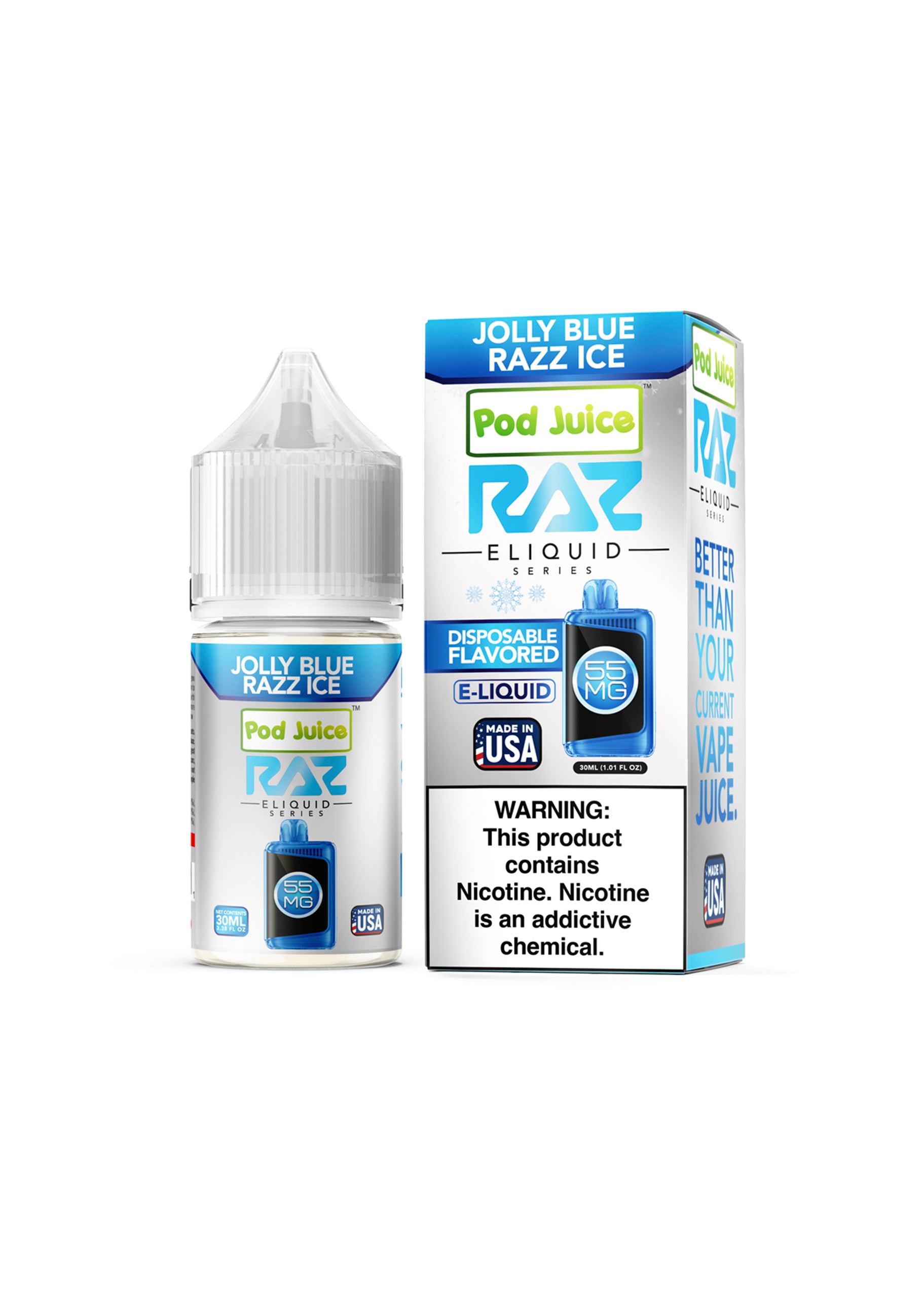 RAZ x Pod Juice Salt Jolly Blue Razz Ice